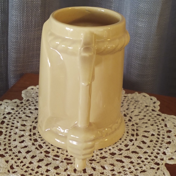 Vtg SHAWNEE Pottery Glazed Beige/Cream Mug/Stein Tribute to Firefighter/Fireman - Picture 2 of 7